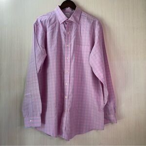 Brooks Brothers Men's Regular Fit Long Sleeve Button Up Supima Cotton Pink 17-37